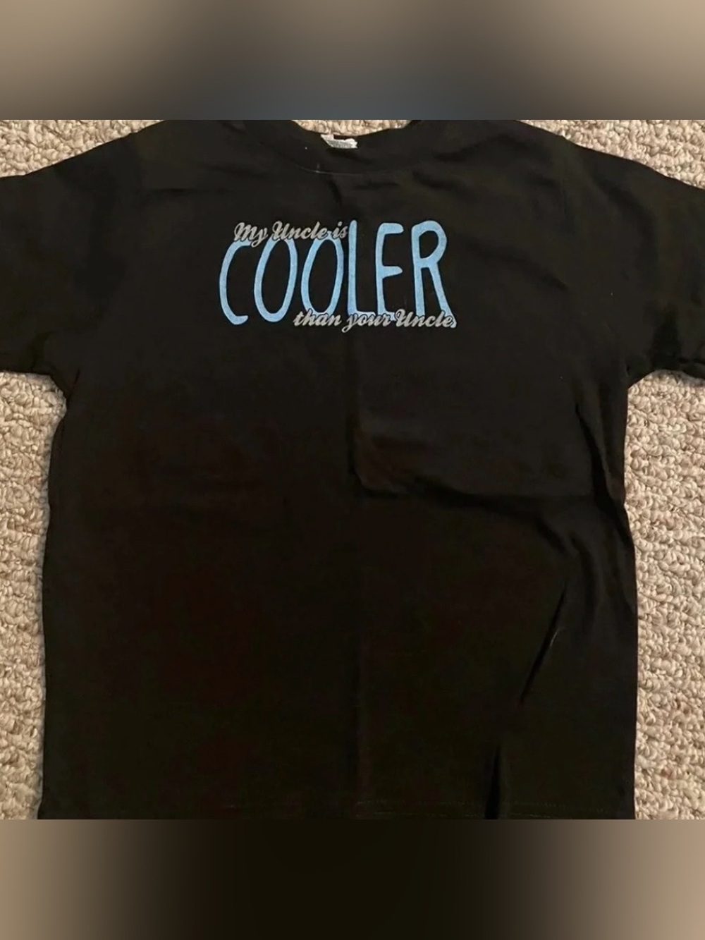 Kids Black T-Shirt with Blue "Cooler" Graphic